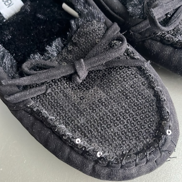 NWOT-Steve Madden Black Sequin Slippers - Picture 3 of 5